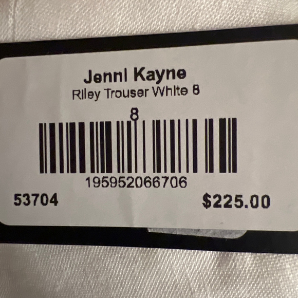NWT Jenni Kayne Riley White Trousers Size 8 Linen Blend - Picture 5 of 5